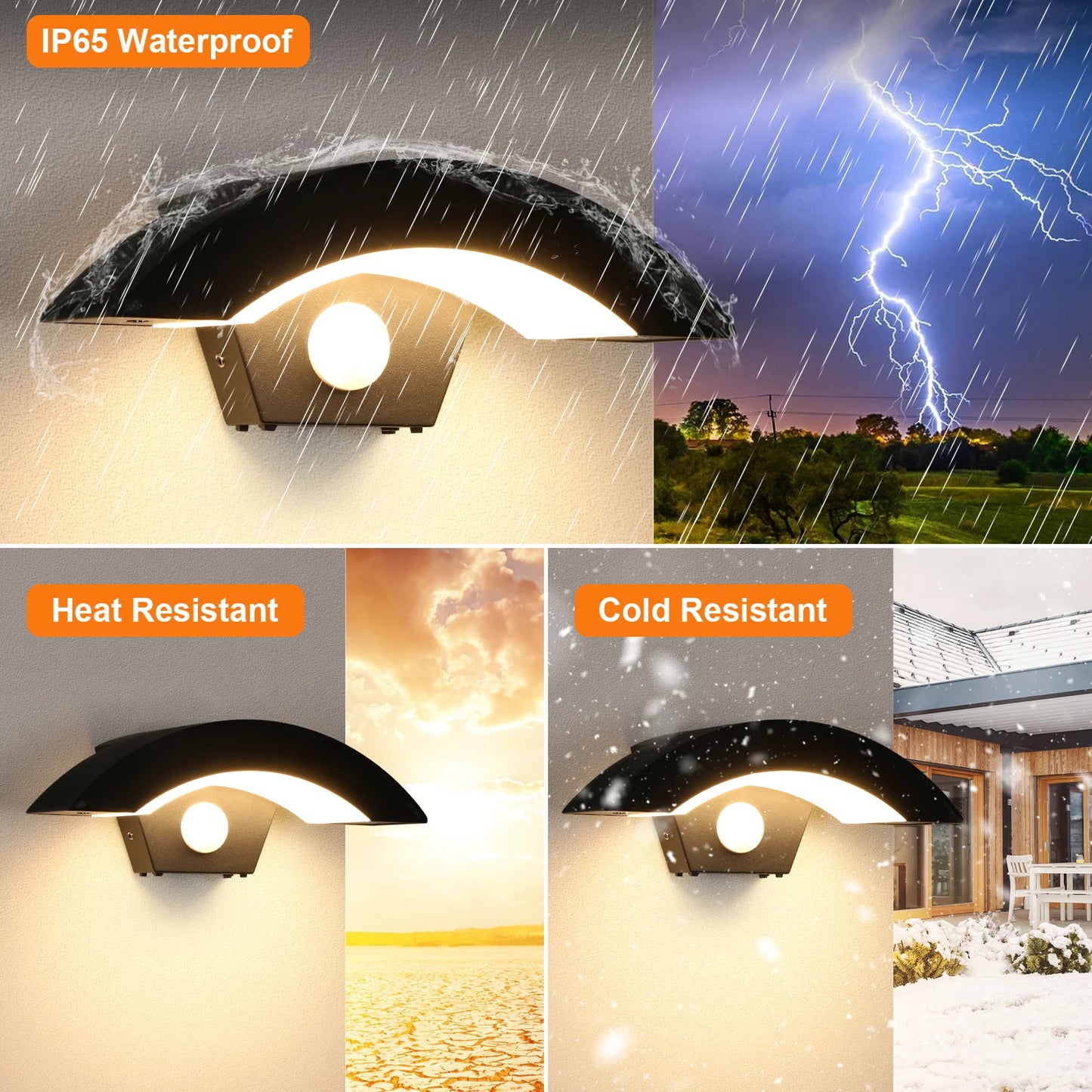 Outdoor Motion Sensor LED Wall Light – Waterproof Smart Security Lamp for Porch, Garden & Garage