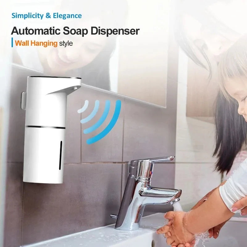 Automatic Touchless Soap Dispenser – USB Type-C Rechargeable Wall Mounted Sensor Foam Soap Dispenser for Bathroom & Kitchen