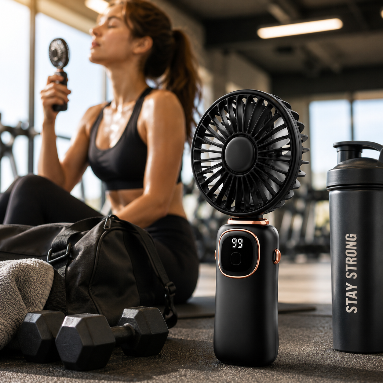 Portable Misting Fan UK – Rechargeable Handheld Cooling Fan with Water Spray | Snug&Styles