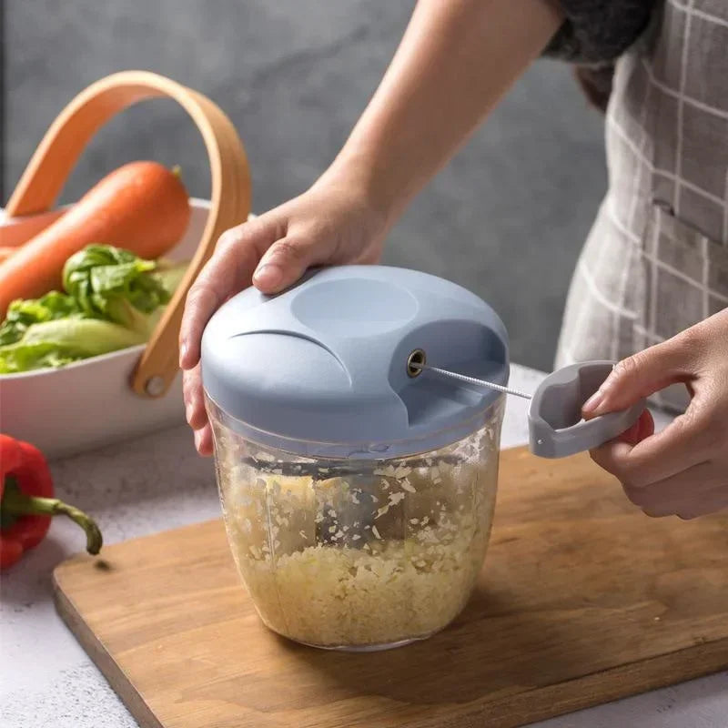Manual Hand Pull Food Chopper 500/900ML – Multifunction Vegetable & Garlic Cutter, Onion Chopper Salad Maker Kitchen Tool