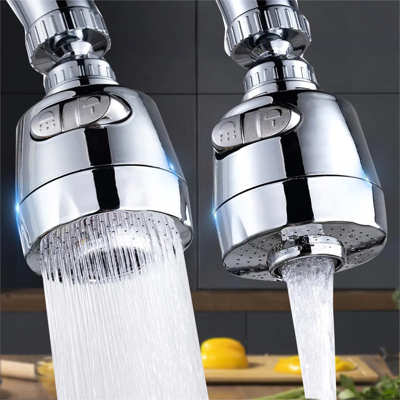 360° Rotating Kitchen Faucet Adapter – 2/3 Mode Water Saving Tap Nozzle Spray Filter | Universal Sink Extender UK