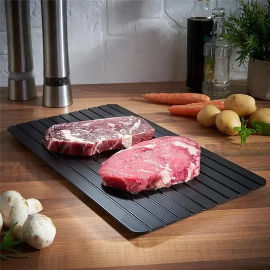 Aluminium Fast Defrosting Tray – Rapid Frozen Meat Thawing Plate for Chicken, Fish & Food | Kitchen Gadget