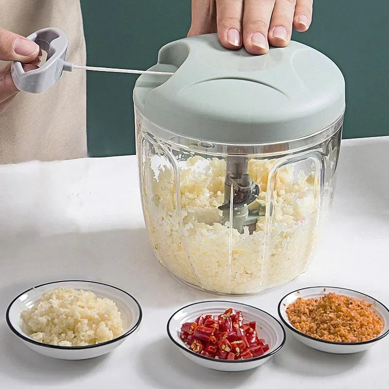 Manual Hand Pull Food Chopper 500/900ML – Multifunction Vegetable & Garlic Cutter, Onion Chopper Salad Maker Kitchen Tool