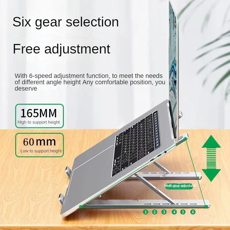 Adjustable Aluminum Laptop Stand – Foldable Portable Notebook Holder with Non-Slip Base | UK Desk Setup
