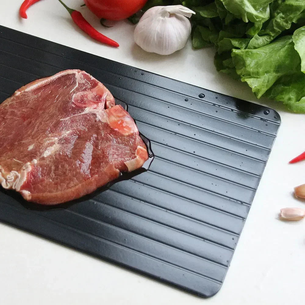 Aluminium Fast Defrosting Tray – Rapid Frozen Meat Thawing Plate for Chicken, Fish & Food | Kitchen Gadget