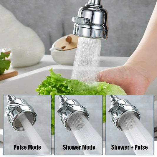 360° Rotating Kitchen Faucet Adapter – 2/3 Mode Water Saving Tap Nozzle Spray Filter | Universal Sink Extender UK