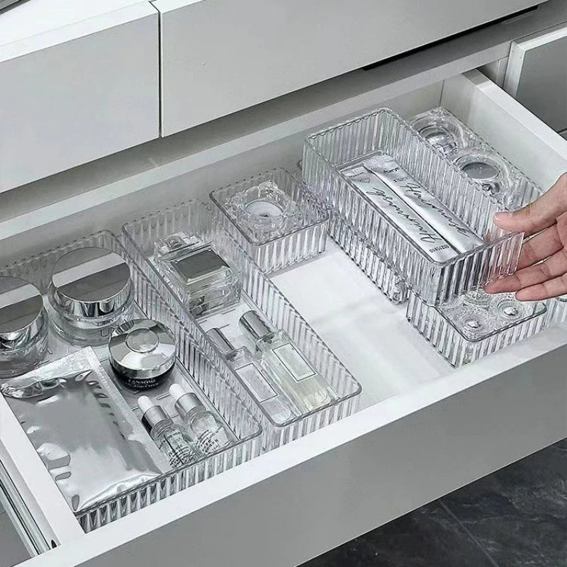 Stackable Acrylic Drawer Organizer – Adjustable Divider Makeup & Cosmetic Storage Box