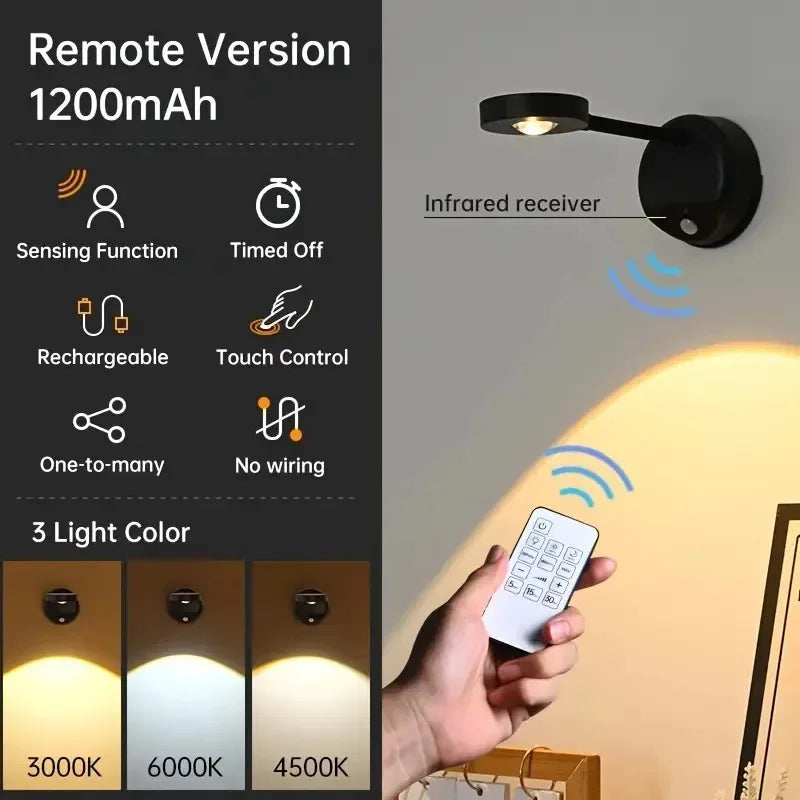 USB Rechargeable Motion Sensor Wall Light – Dimmable LED Picture & Cabinet Light with 3 Color Modes