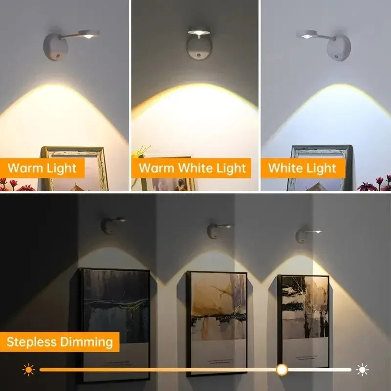 USB Rechargeable Motion Sensor Wall Light – Dimmable LED Picture & Cabinet Light with 3 Color Modes