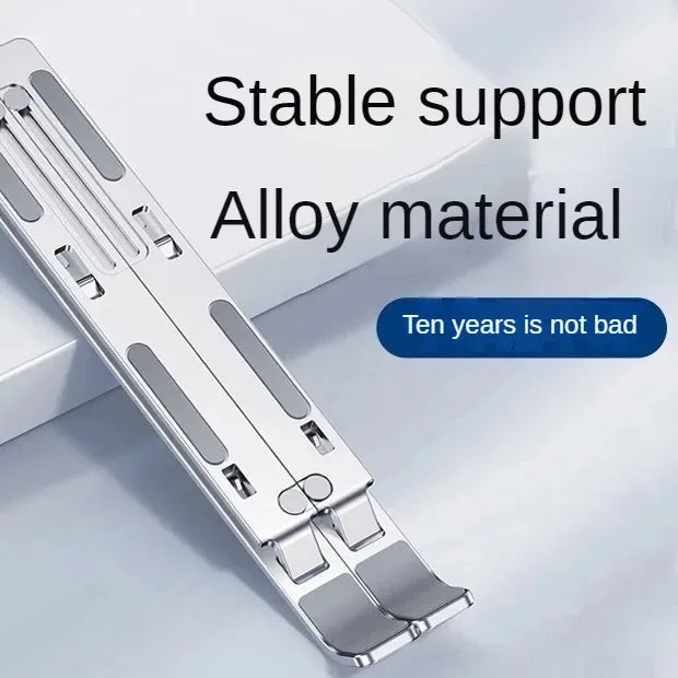 Adjustable Aluminum Laptop Stand – Foldable Portable Notebook Holder with Non-Slip Base | UK Desk Setup