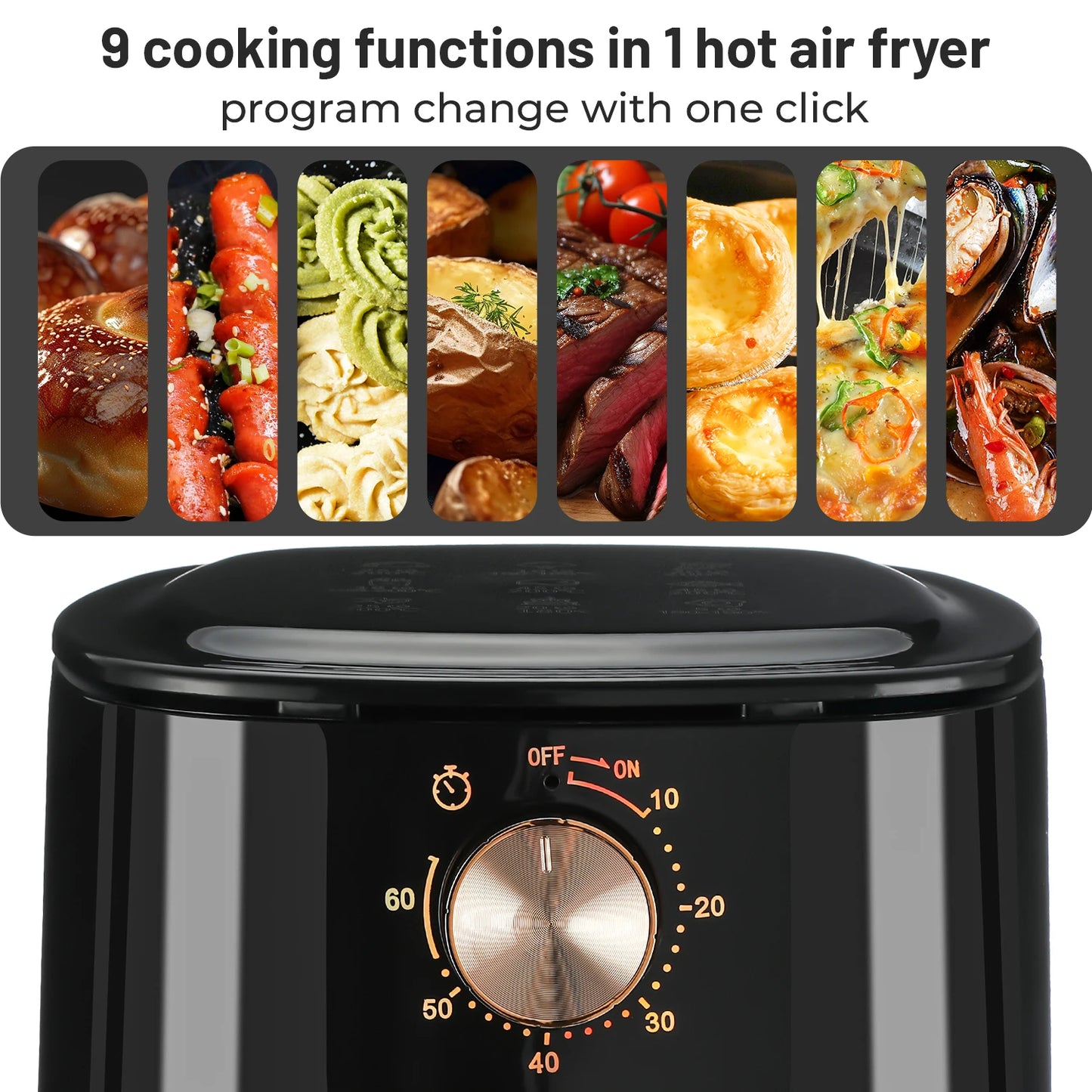 5.5L Digital Air Fryer Large Capacity – Oil Free Healthy Cooker with Temperature Control | UK Stock