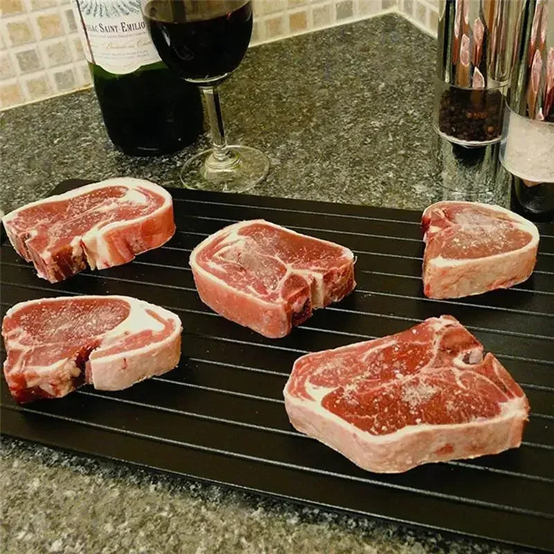 Aluminium Fast Defrosting Tray – Rapid Frozen Meat Thawing Plate for Chicken, Fish & Food | Kitchen Gadget