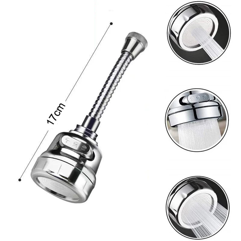 360° Rotating Kitchen Faucet Adapter – 2/3 Mode Water Saving Tap Nozzle Spray Filter | Universal Sink Extender UK