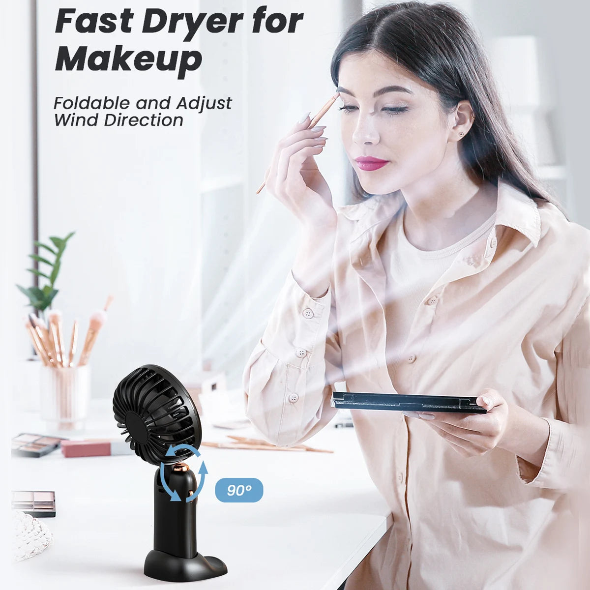 Portable Misting Fan UK – Rechargeable Handheld Cooling Fan with Water Spray | Snug&Styles