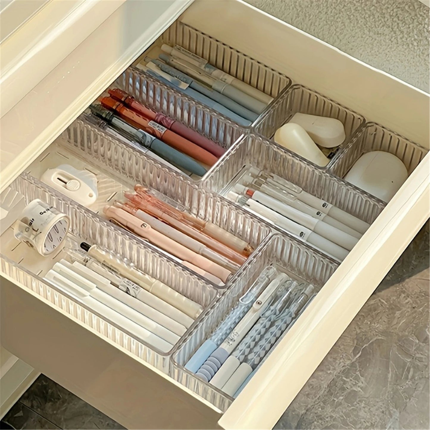 Stackable Acrylic Drawer Organizer – Adjustable Divider Makeup & Cosmetic Storage Box
