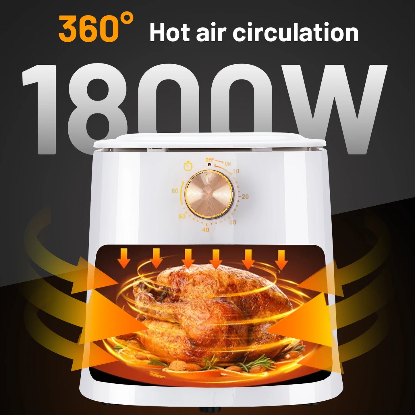 5.5L Digital Air Fryer Large Capacity – Oil Free Healthy Cooker with Temperature Control | UK Stock