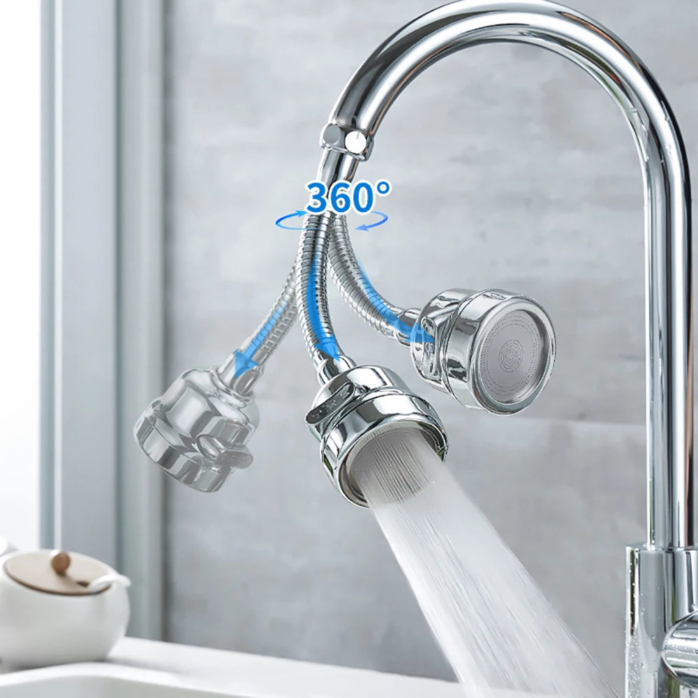 360° Rotating Kitchen Faucet Adapter – 2/3 Mode Water Saving Tap Nozzle Spray Filter | Universal Sink Extender UK