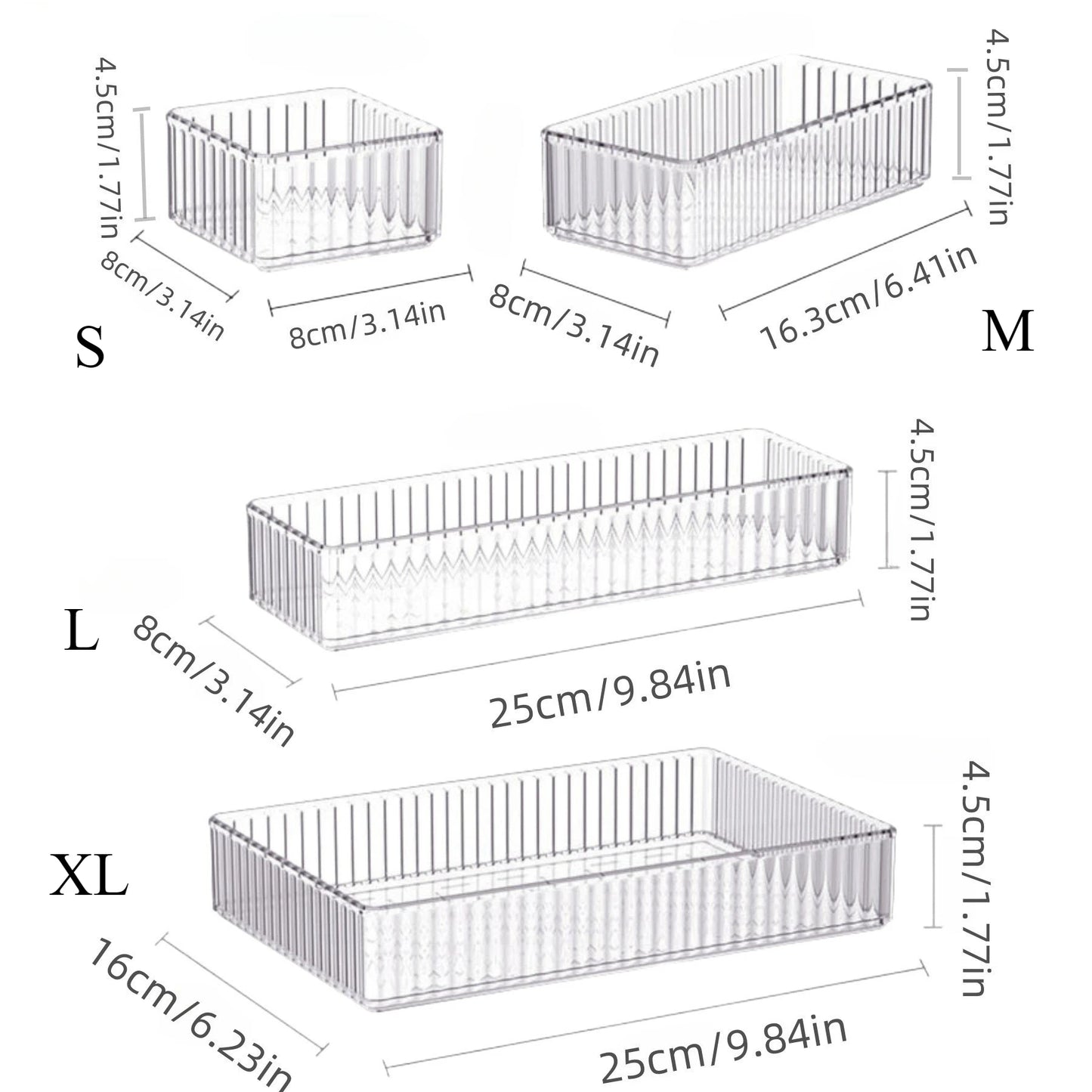 Stackable Acrylic Drawer Organizer – Adjustable Divider Makeup & Cosmetic Storage Box