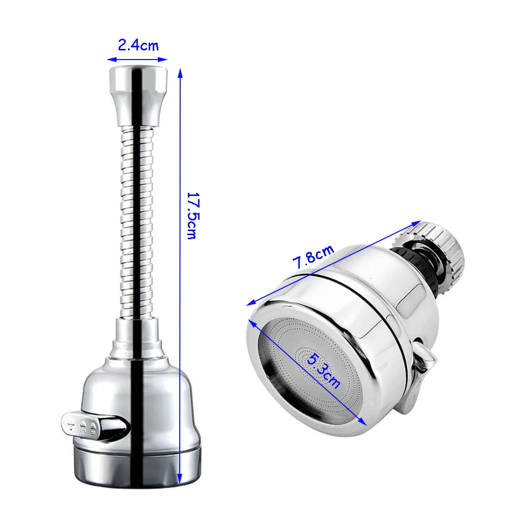 360° Rotating Kitchen Faucet Adapter – 2/3 Mode Water Saving Tap Nozzle Spray Filter | Universal Sink Extender UK