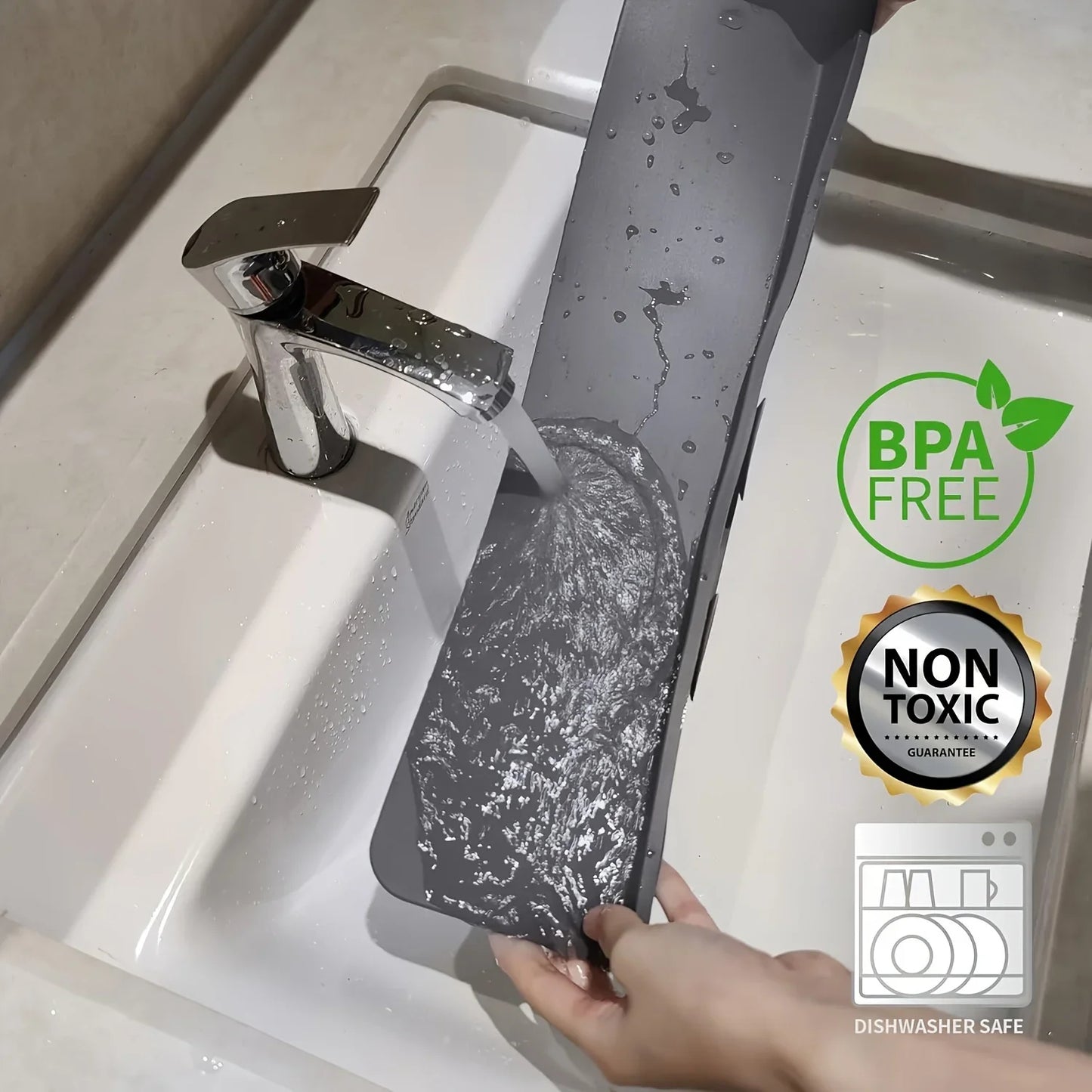 Silicone Sink Splash Guard – Waterproof Faucet Splash Protector for Kitchen & Bathroom | UK Tap Baffle