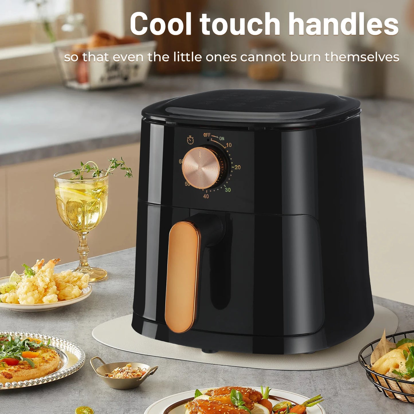 5.5L Digital Air Fryer Large Capacity – Oil Free Healthy Cooker with Temperature Control | UK Stock