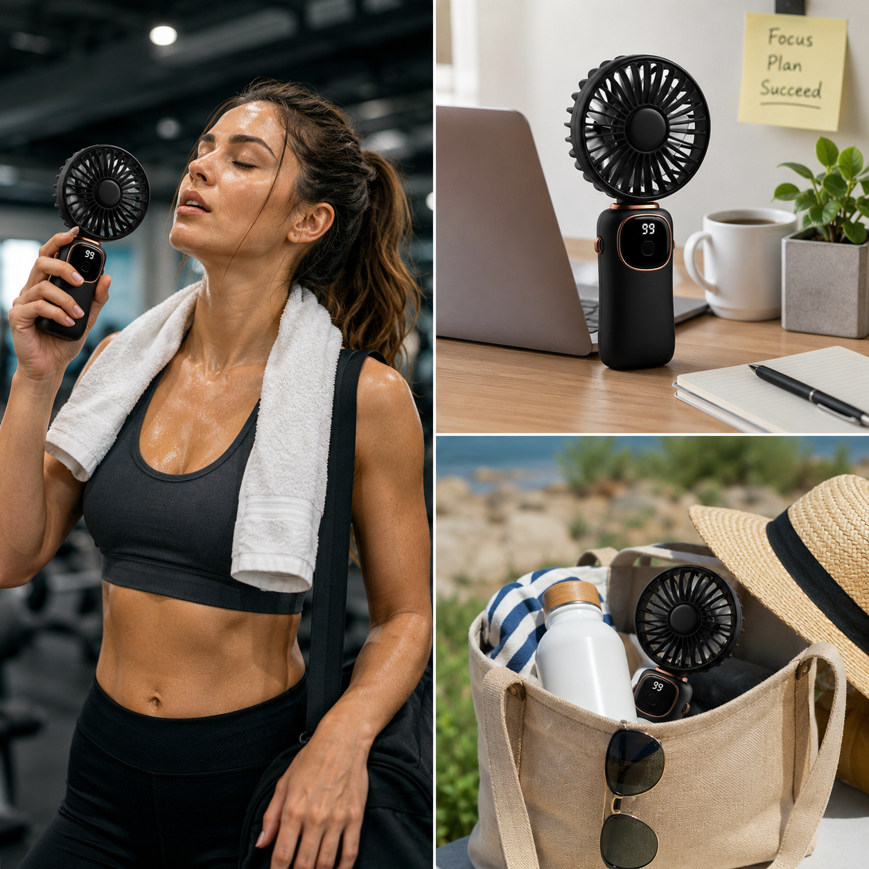 Portable Misting Fan UK – Rechargeable Handheld Cooling Fan with Water Spray | Snug&Styles