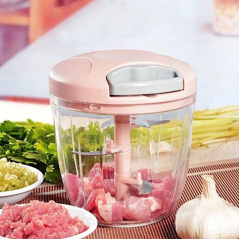 Manual Hand Pull Food Chopper 500/900ML – Multifunction Vegetable & Garlic Cutter, Onion Chopper Salad Maker Kitchen Tool